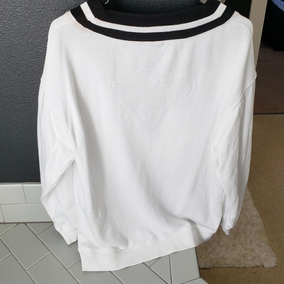 white/black tunic varsity sweater - Picture 2 of 4